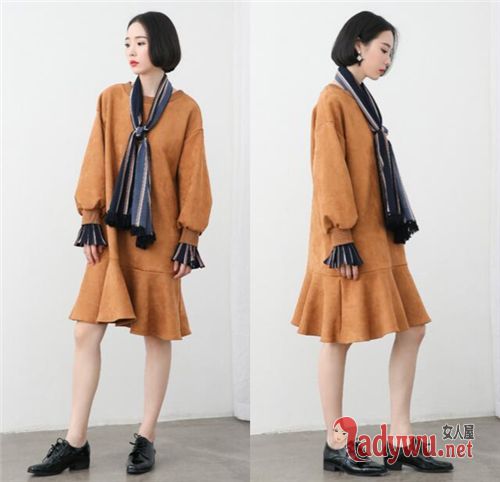 咖啡色裙子5