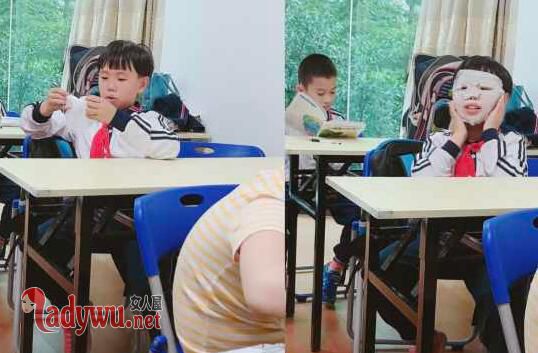 男生辅导班敷面膜