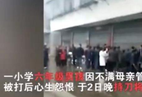 小学生持刀弑母
