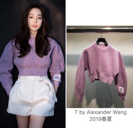迪丽热巴紫色针织衫什么牌子的