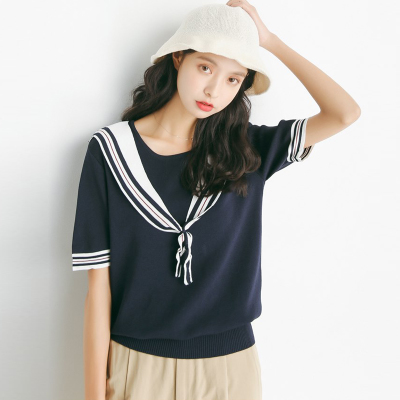 女生领子飘带的系法