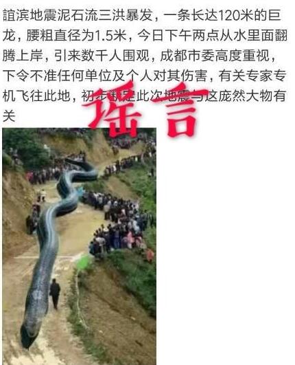泥石流巨龙系谣言