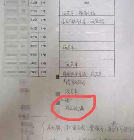 宿舍放布娃娃被通报批评