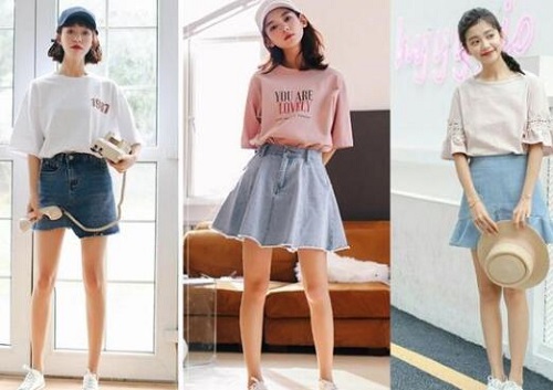 小个子女生半身裙穿搭