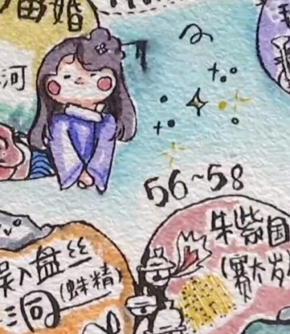 初中生把西游记画成81难通关图
