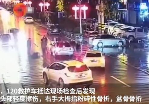 男子酒后站路中小便被撞飞骨折