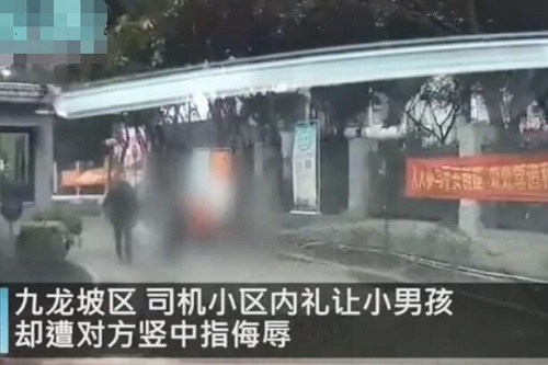 司机礼让小男孩反遭竖中指侮辱
